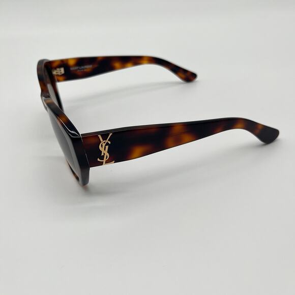 SAINT LAURENT Sunglasses Unisex, Havana Geometric Brown Frame, Case Included YSL - Picture 3 of 9